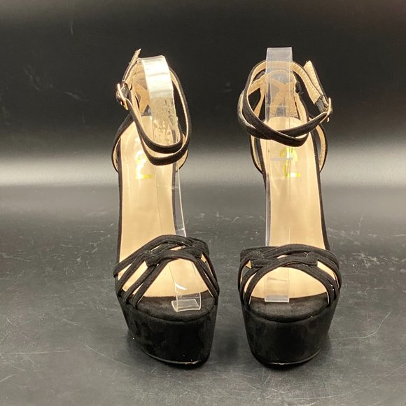 Shoes Fsj Black Ankle Strap High Stiletto Heel Strappy Open Toe